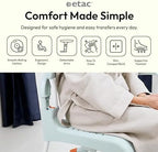 Etac Clean Shower Commode Chair – 19 1/4 Inches Fixed Height, Removable Armrests, Ergonomic Footrest – Easy-to-Maneuver Shower Chair with Wheels, Slim Design Fits Doorways