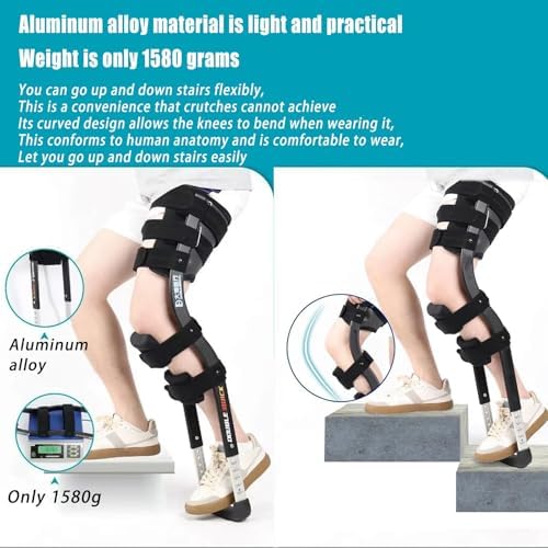 Non-Weight Bearing Hands Free Knee Crutch for Adults, Adjustable Lightweight Padded Knee Support Mobility Aid, Alternative to Crutches & Knee Scooters for Lower Leg Injury Recovery