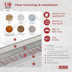 LuxHeat 20sqft Floor Heating Mat Kit - 120v in Floor Heating System - Complete Electric Radiant Heated Flooring System Includes Alarm, UDG Programmable Thermostat w/GFCI & Flooring Sensor
