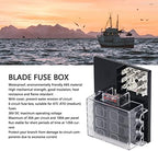 6 Way Blade Block Holder with LED Warning Indicator, Medium 12-36VDC, Negative Bus for Automotive Boat Marine