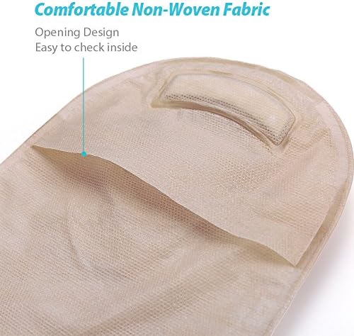 Lotfancy Ileostomy Supplies,15 PCS Two-Piece Colostomy Bags with Closure, 5 PCS Skin Barriers with Hydrocolloid & Non-Woven Border for Stoma Care, Cut-to-Fit