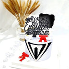 Congrats Engineer Cake Topper - Future Engineer - Class of 2025 College Engineering Graduate Party Decoration Supplies, Black Glitter