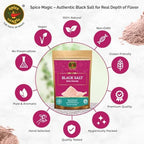 Spice Magic Black Salt (Kala Namak) – Authentic Indian Mineral Salt | Unique Tangy, Egg-Like Flavor Seasoning for Tofu Scramble, Chaats, Curries & Vegan Recipes | Gluten-Free | 7 oz (200 g)