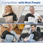 Cordless Shoulder Heating Pad, Heated Shoulder Wrap with 3 Massage Modes, Heated Shoulder Brace for Pain Relief Shoulder Massager for Men Women (Black)