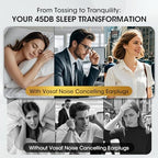 Ear Plugs for Sleeping, 45dB Noise Cancelling Ear Plugs, Reusable Silicone Earplugs for Noise Reduction with 8 Tips, Soft Earplugs for Snoring, Side Sleepers, Concerts, Travel, Work (Black)