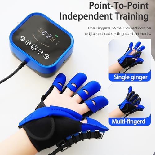 Rehabilitation Robot Gloves for Both Hands, Five-Finger Hand Function Strength Training, Rechargeable Robotic Hand Glove for Stroke Rehab