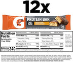Gatorade Whey Protein Bars, Chocolate Caramel, 2.8 oz bars (Pack of 12, 20g of protein per bar)