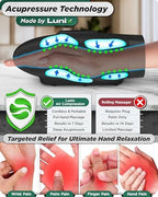 Lunix LX7 FSA Carpal Tunnel & Wrist Pain Relief Device, Heated Air Compression Hand Massager for Arthritis, Mothers Day Gifts for Women & Mom, Touchscreen, Charcoal Black