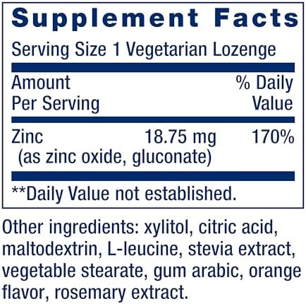 Life Extension Zinc Lozenges – Citrus-Orange Flavor – for Healthy Protein Synthesis & Immune Health - Inflammation Management Supplement - Gluten-Free, Non-GMO – 60 Vegetarian Lozenges