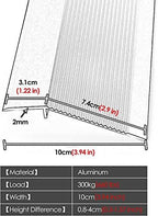 Doorway Uneven Floor Transition Strip, Floor Transition Strip 10cm Wide,Door Threshold Reducer for Uneven Floors,Aluminum Edge for Hardwood/Laminate/Vinyl Floors
