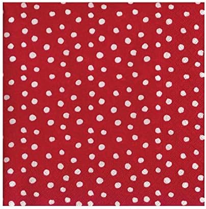 Caspari Small Dots Paper Luncheon Napkins in Red - 20 Per Package