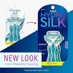 Schick Hydro Silk Sensitive Women's Disposable Razors, 6ct | 5-Blade Disposable Razors for Women Sensitive Skin | Travel Razor for Women