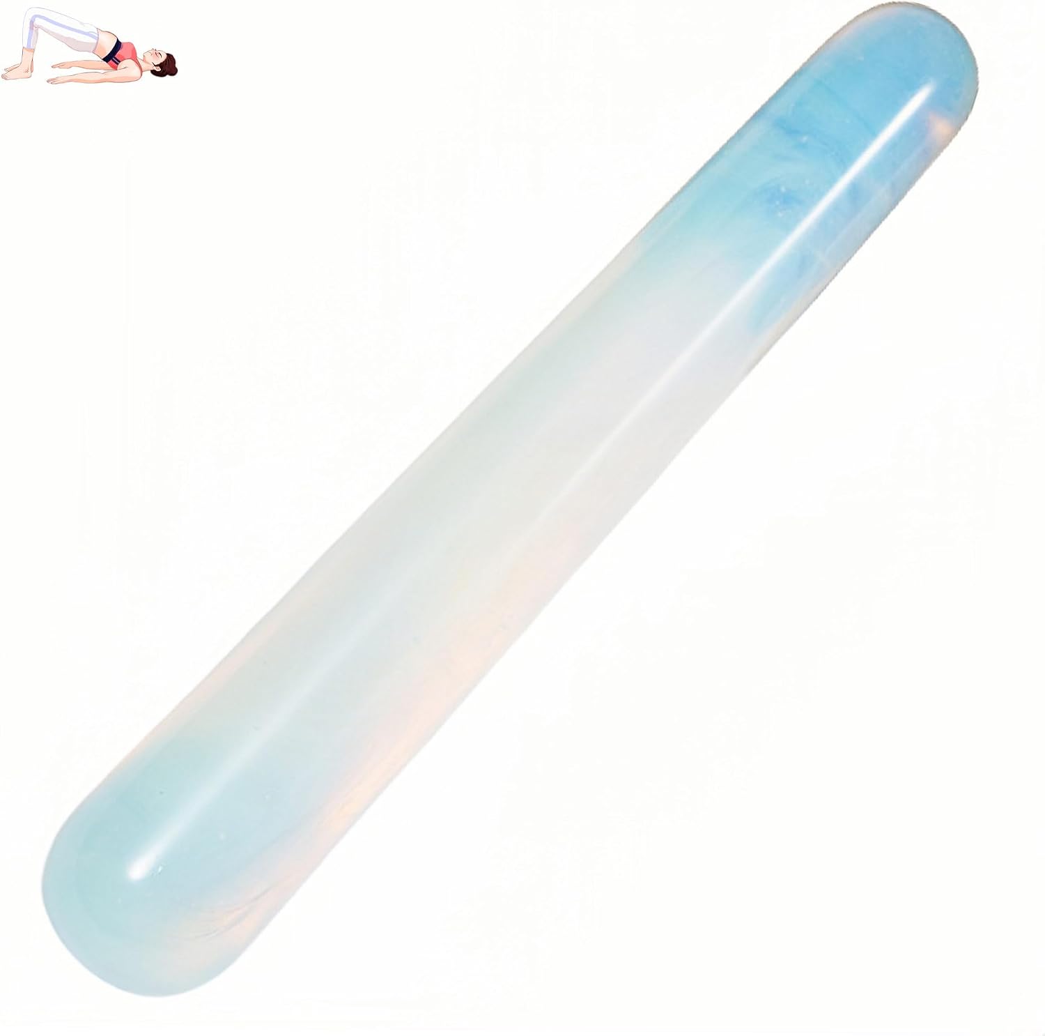 Set Green Jade Eggs Balls Stone Multiple Colors and Styles Natural Green Stones Jade Egg Massage Stone for Women Pelvic Strength Body Train Crystal Balls (Single Massage Stick,Single - 5)