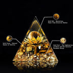 Orgone Pyramid Healing Crystals Set – Positive Energy Generator for Meditation, Focus & Emotional Balance. Home Office Spiritual Decor Gift (Citrine)