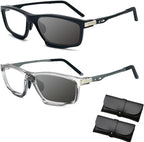 Sports Color-Changing Multi-Focal Reading Glasses, Color-Changing Anti-Blue Light Presbyopia Glasses (2.0X,Black+Gray)