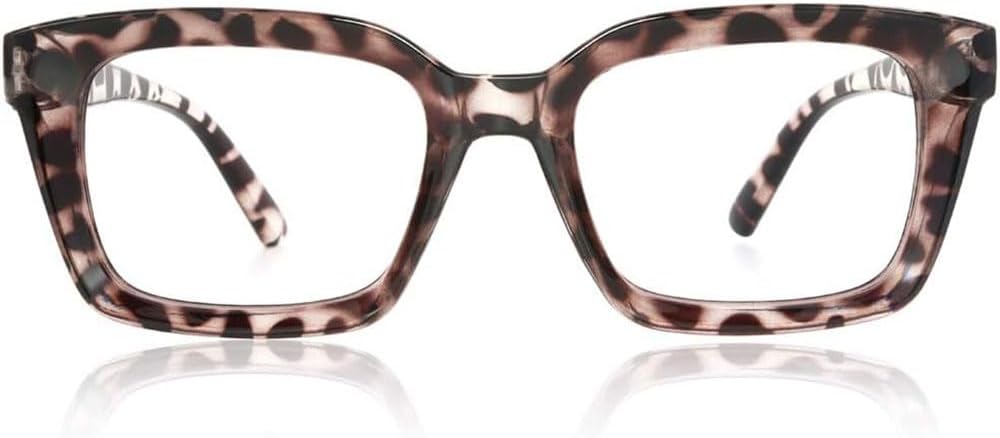 JiSoo Oversized Reading Glasses for Women, Stylish Designer Large Readers Oprah Style with Spring Hinge
