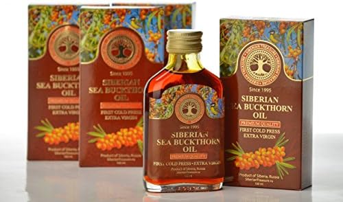Siberian Sea Buckthorn Oil 100 Ml, Premium Quality, Natural, First Cold Press - 3.4 Fl Oz