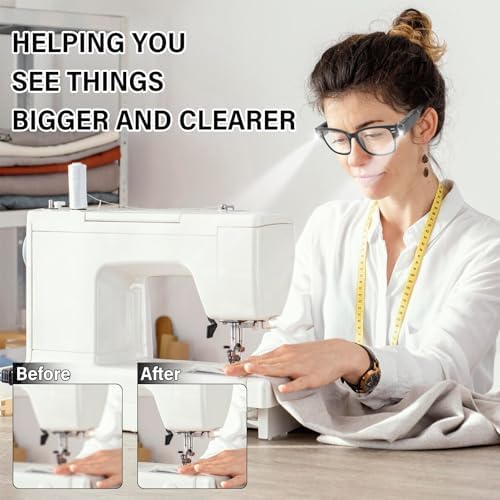 3Colors Reading Glasses with Lights and Magnifier Blue Light Blocking LED Readers Lighted Magnifying Glass