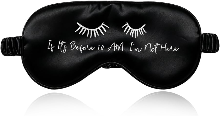 Funny Silk Eye Mask for Sleeping Travel Gifts Humorous Printed Eyes Cover for Him Her Nap Meditation Night Sleep Blindfold Elastic Strap Satin Nighttime Eyeshade Light Blocking Sleep Masks