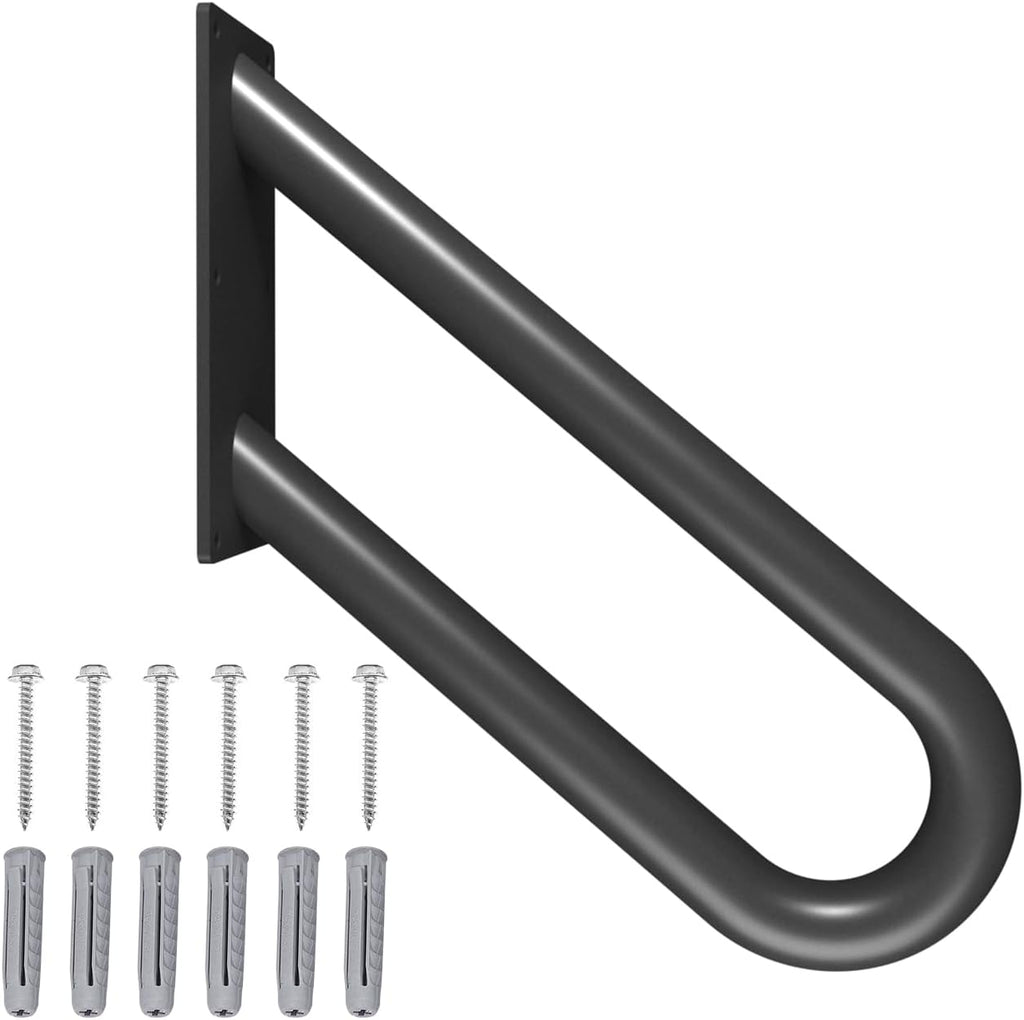 Hand Rails for Outdoor Steps Stair Railing Indoor Rail Metal Heavy Duty Non-Slip 1-3 Step Wall Mount Grab Bars U-Shape Safety Handle Garage Porch Courtyard Doorways 16 INCH Garden