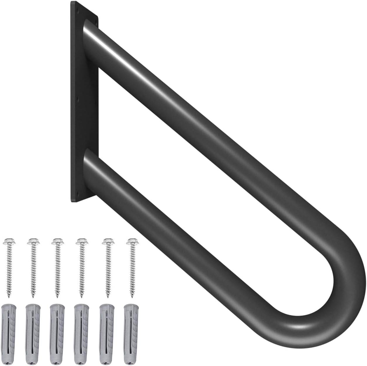 Hand Rails for Outdoor Steps Stair Railing Indoor Rail Metal Heavy Duty Non-Slip 1-3 Step Wall Mount Grab Bars U-Shape Safety Handle Garage Porch Courtyard Doorways 16 INCH Garden