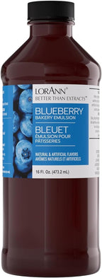 LorAnn Oils Blueberry Bakery Emulsion: True Essence, Ideal for Boosting Fruit Tones in Cakes, Cookies & Desserts, Gluten-Free, Keto-Friendly, Extract Substitute Essential, No Added Color, 16 Oz