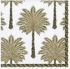 Caspari Grand Palms Paper Cocktail Napkins in Black - 20 Per Package