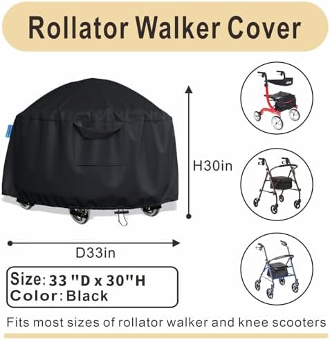 Rollator Walker Cover for Seniors - Dustproof & Waterproof, Fits Rolling Rollator Walker with Seat, Protecting Your Senior Rollator Walker. (Cover Only）