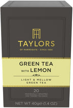 Taylors of Harrogate Green Tea with Lemon, Individually Wrapped Bags, 20 Count (Pack of 1), Citrussy, Mellow and Light, Caffeinated, Enjoy Hot or Iced, 20 Teabags