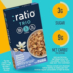 Ratio Trio Vanilla Almond Crunch Cereal, 10g Protein, Keto Friendly, 10.4 oz