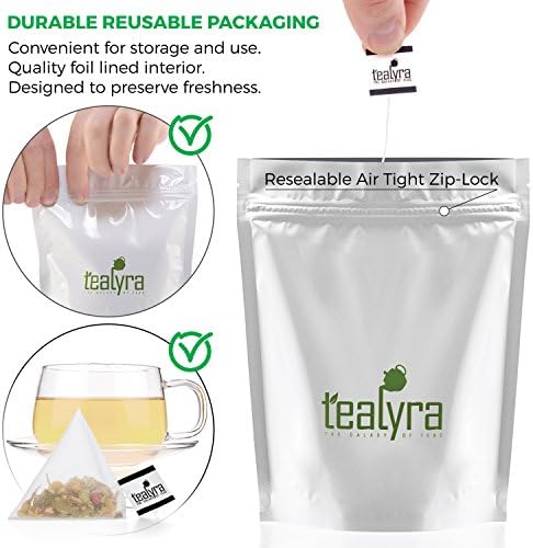 Tealyra - Tranquil Dream - 25 Bags - Chamomile Honeybush Lavender - Calming - Relaxing - Herbal Loose Leaf Tea - Caffeine-Free - Pyramids Style Sachets