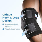 LP SUPPORT 759 Adjustable Elbow Support Wrap - Pain Relief for Tennis, Tendonitis, Sprained Elbows, Arthritis, Weightlifting, Workout, Golfer's Elbow, For Men, Women and Youth - One Size Fits All -