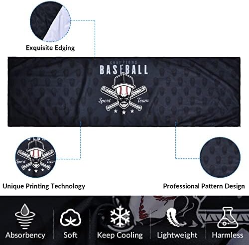 Sukeen Cooling Towels(40"x 12"), Cool Towels for Neck, Baseball Sport Sweat Rag for Gym, Cooling Towel for Yoga, Golf, Camping, Running, Workout & More Activities