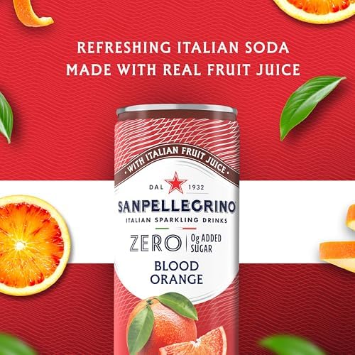 Sanpellegrino Italian Sparkling Drink, Blood Orange, 6 Cans