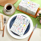 Epakh 200 Pcs Bulk wildflower paper napkins Guest Towels 2 Ply Disposable Floral Dinner Napkins Decorative botanical Hand Towels for Spring Bathroom Wedding Holiday Party, 7.9 x 4.3"