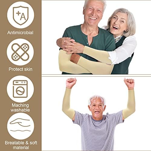 Janmercy 8 Pairs Elderly Skin Thin Protector Sleeves Bruise Abrasions Protective Arm Sleeve