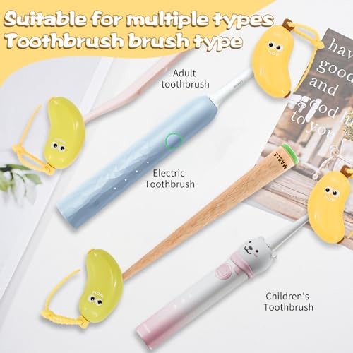 4 Pcs Banana Toothbrush Cover, Banana-Shaped Toothbrush Travel Case with Toothpaste Dispenser, Portable Brush Travel Case for Home Travel Outdoor Camping(Yellow)