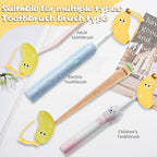 4 Pcs Banana Toothbrush Cover, Banana-Shaped Toothbrush Travel Case with Toothpaste Dispenser, Portable Brush Travel Case for Home Travel Outdoor Camping(Yellow)