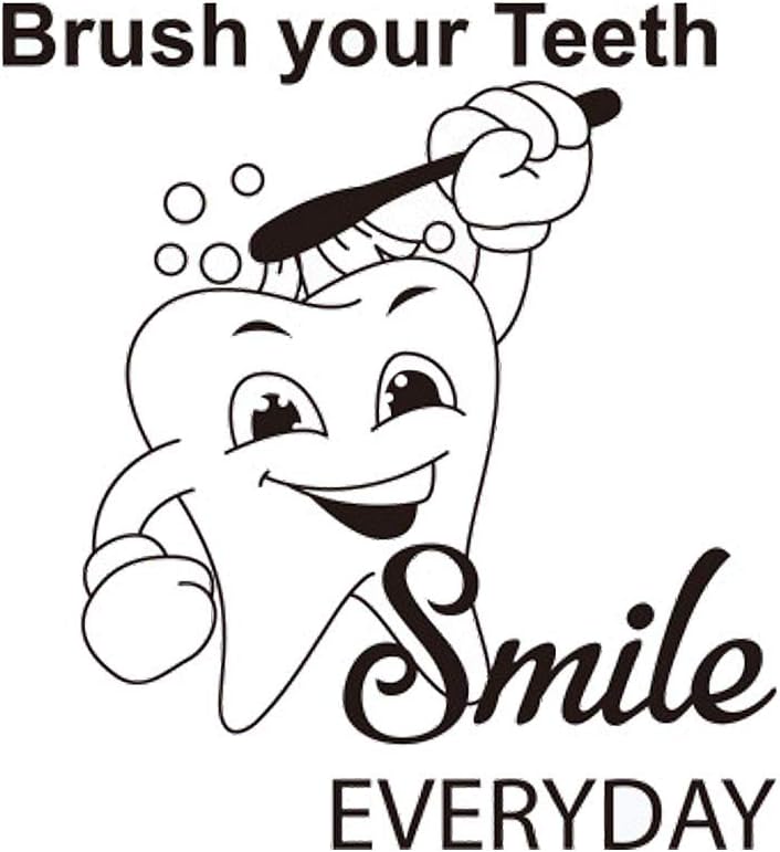 BooDecal Dental Clinic Office Wall Decals Dentist Wall Art Stickers Decals Dental Wall Stickers Teeth Clinic Removable Tooth Decor Bathroom Shower Room Decoration 20 Inches x 22 Inches