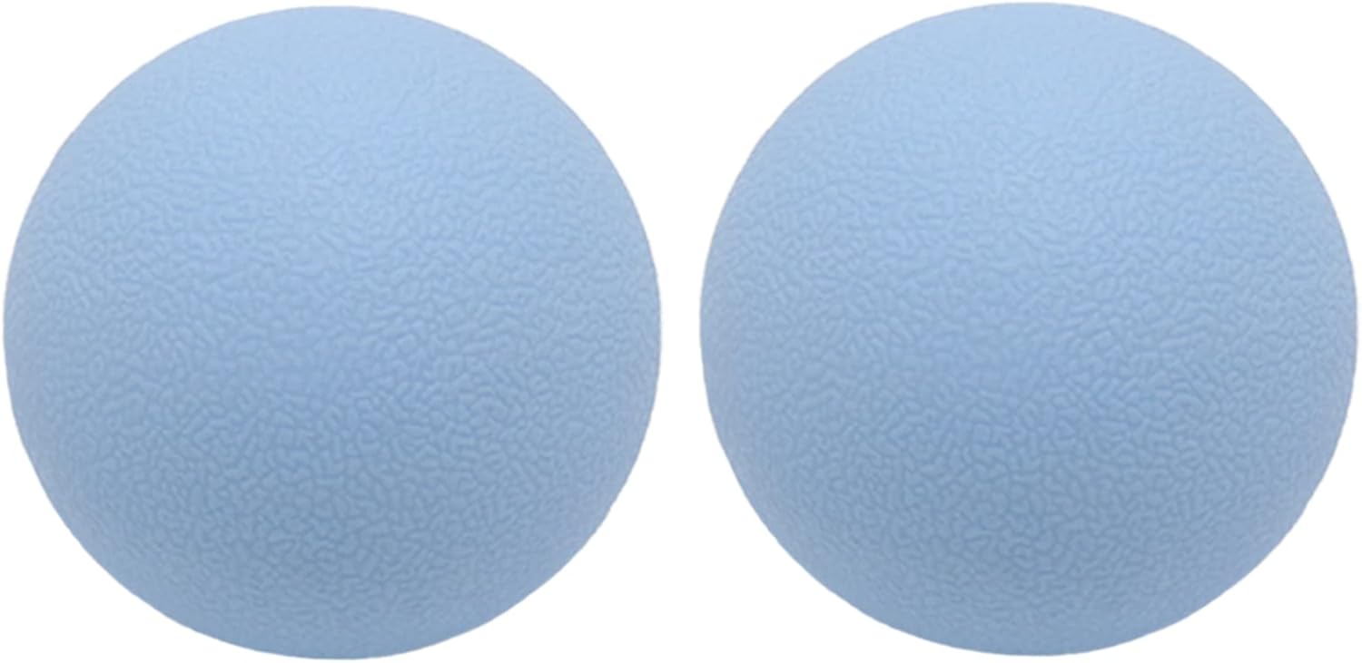 Hard Lacrosse Ball Massage Ball Therapy. Firm Trigger Point Massager Tool for Deep Tissue Yoga Physiotherapy Myofascial Release Muscle Relax Plantar Fasciitis Pain Relief (2 Pack) (Blue)
