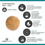 Yoga Studio Natural Cork Unbranded Massage Ball Twin Pack - 2cm