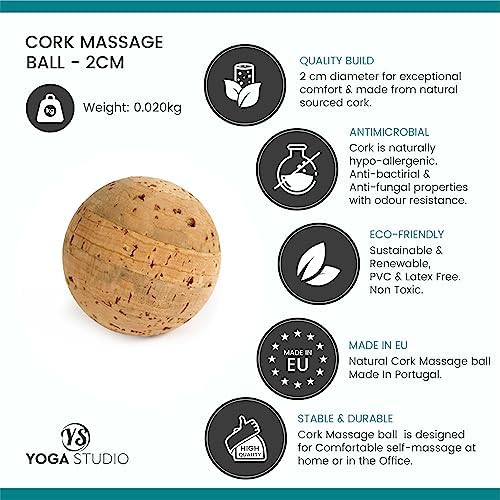Yoga Studio Natural Cork Unbranded Massage Ball Twin Pack - 2cm