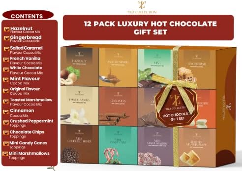 Hot Chocolate Gift Sets - 12 Days, Hot Chocolate Gift |Small Gifts |Hot Chocolate Mix |Gourmet Hot Chocolate Set |Hot Chocolate Gift Sets |Gifts For Women, Kids, Men