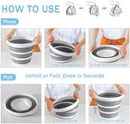 2-Pack Collapsible Buckets - 2.6 Gallon (10L) Large Capacity, Essential for RV, Garden Cleaning, Car Washing, Camping, Fishing, Multi-Purpose Durable Portable Buckets, Easy Storage, Use Anywhere