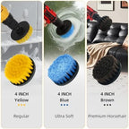 15 Pcs Drill Brush Attachments Set Fluffy Soft and Hard Bristles Horsehair Brush Cleaning Kit Scrub Sponge Polishing Pads for Home Bathroom Car Kitchen Corners Sink Stubborn Stains Tiles