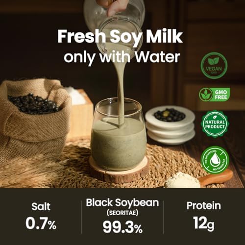 Korean Black Bean with Green Kernels Soy bean Powder –17.6 oz (500g) Vegan, Dairy-Free, Non-GMO, Plant-Based Protein, Korean diet food Unsweetened Superfood 마시는 서리태 두유