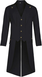 Mens Steampunk Pirate Tailcoat Jacket Gothic Victorian Tailcoat Renaissance Vintage Coat Halloween Costume
