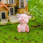 Zerodis Pig Cake Decorations 8Pcs Mini Pig Figurines Cupcake Topper Decoration Ornament for Car Home Baby Shower Party Decor Garden Decoration (No. 1-8)