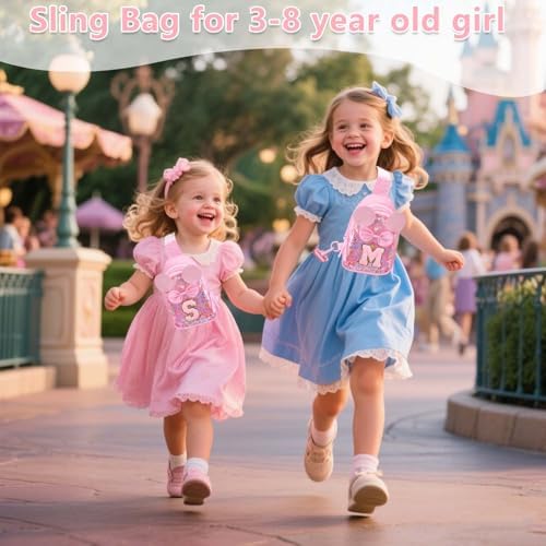 Initial Sling Bag for Girls - Easter Gifts for Kids Girls 3-6 Year Old Girl Birthday Gifts, Clear Letter Small Crossbody Bag Purses Toddler Kid Gifts Stuff Pink A