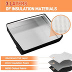 Air Conditioner Covers for Inside 21"W x 15"H x 3.5"D, Windproof and Waterproof 3 Layers Insulation Window Air Conditioner Cover with Aluminum Foil and 2mm Foam, Black